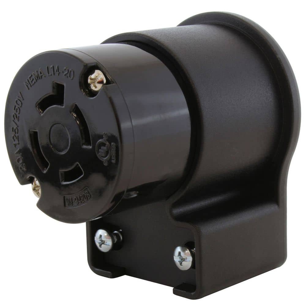 AC WORKS NEMA L14-20R 20A 125/250V 4-Prong Elbow Locking Female Connector With UL, C-UL Approval (1)