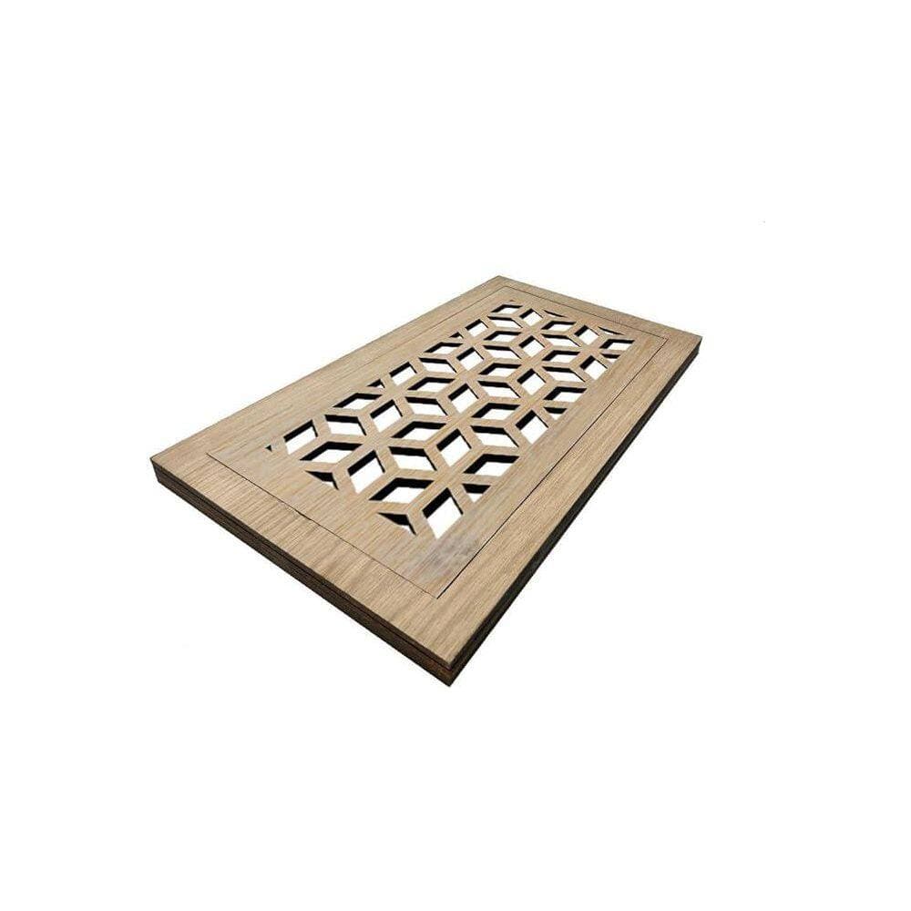 STELLAR Hardwood Floor Register, Duct Opening 4X10 (Overall 7x13) - Cubes Design (2)