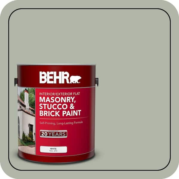BEHR 1 gal. #MS-58 Antique Jade Flat Interior/Exterior Masonry, Stucco and Brick Paint (2)