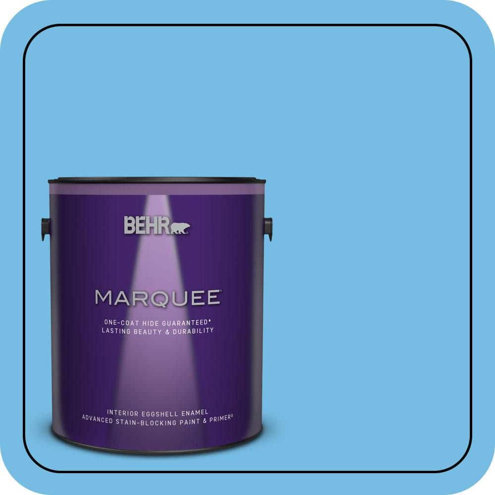 BEHR MARQUEE 1 gal. #550B-4 Costa Rica Blue Eggshell Enamel Interior Paint & Primer