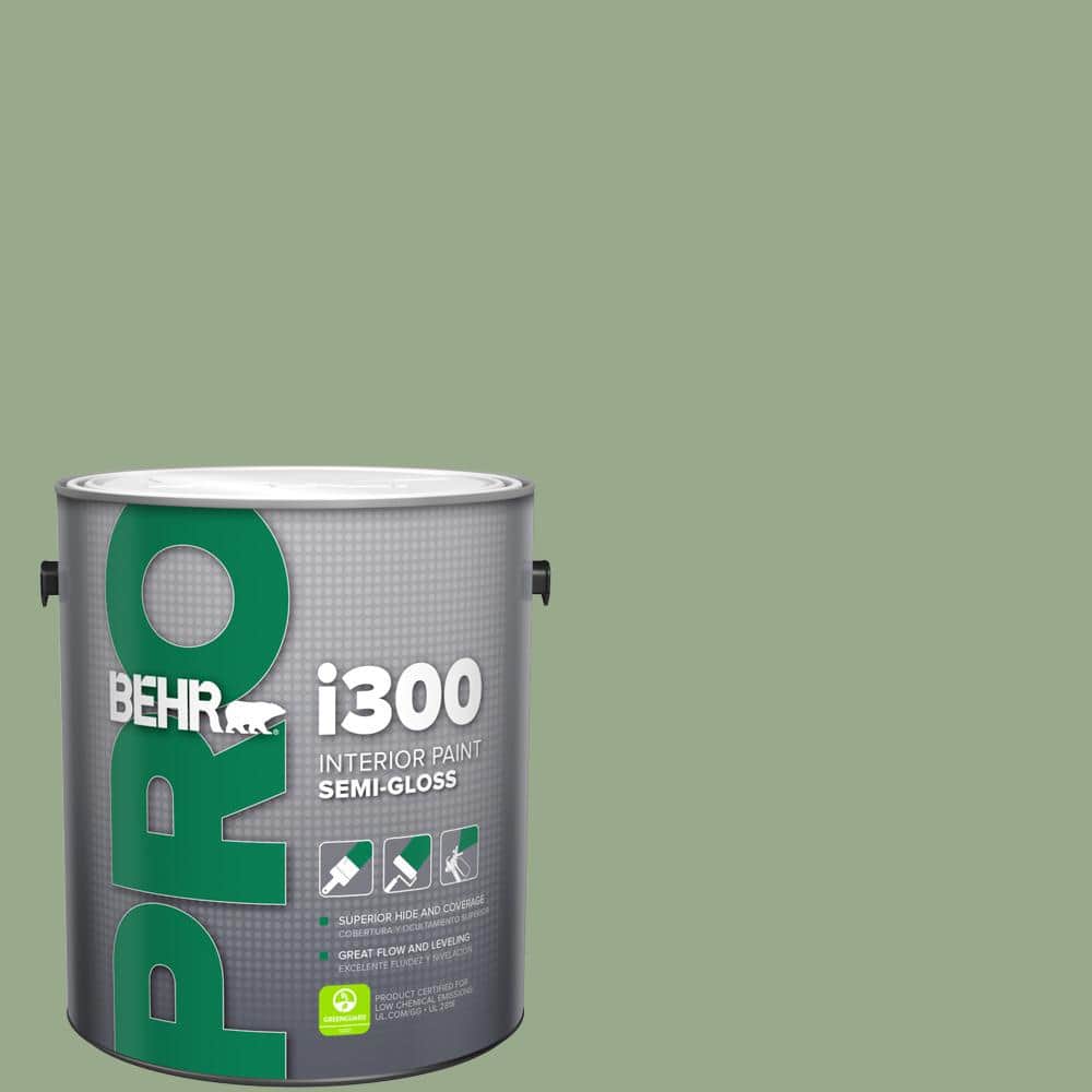 BEHR PRO 1 gal. #PPU11-05 Pesto Green Semi-Gloss Interior Paint