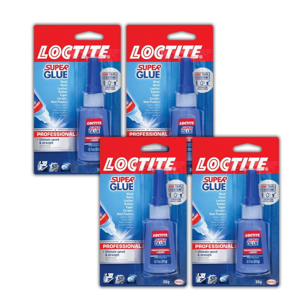 Loctite Super Glue 0.71 oz. Professional Liquid Clear Bottle (4 pack)