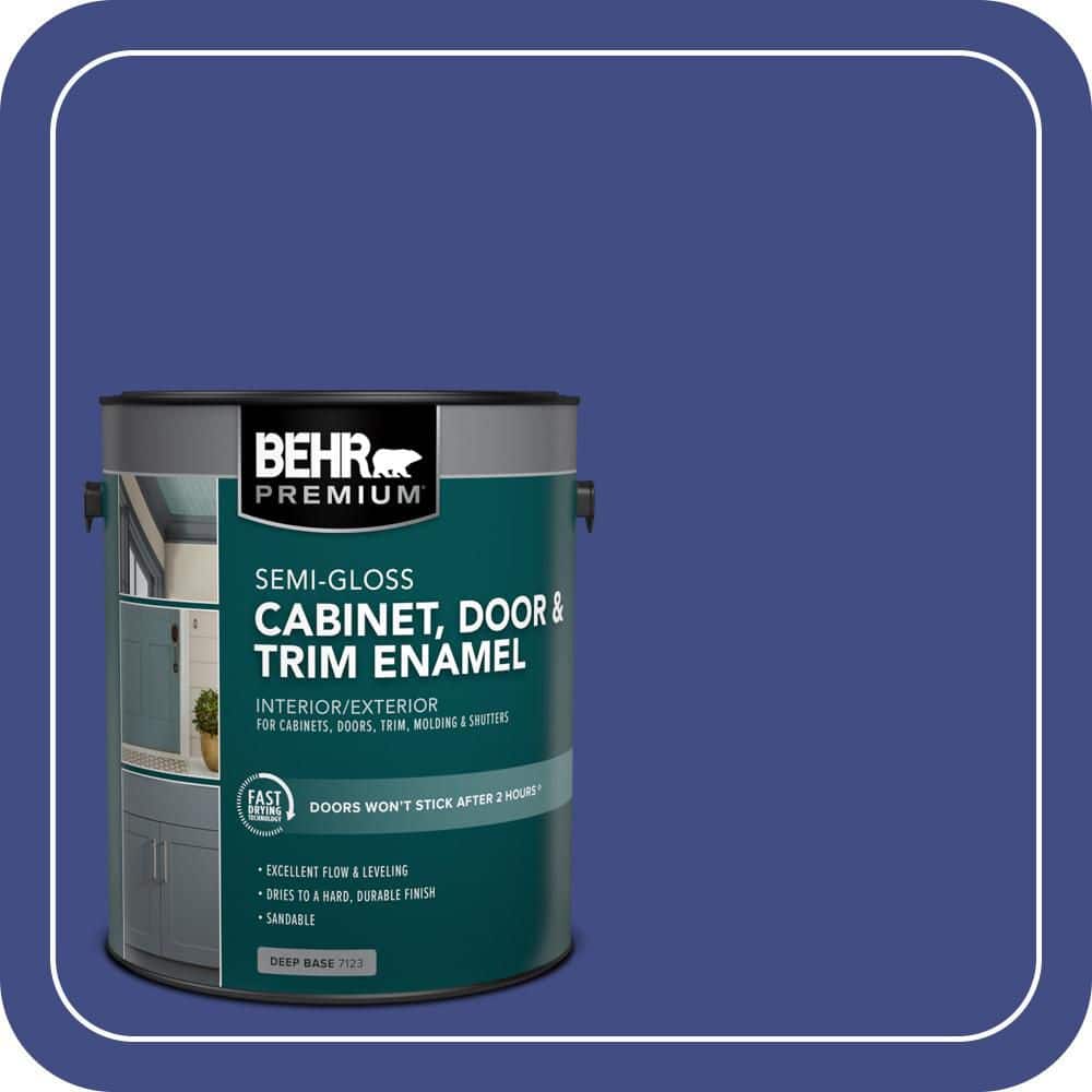 BEHR PREMIUM 1 gal. #MQ5-48 Boudoir Blue Semi-Gloss Enamel Interior/Exterior Cabinet, Door & Trim Paint