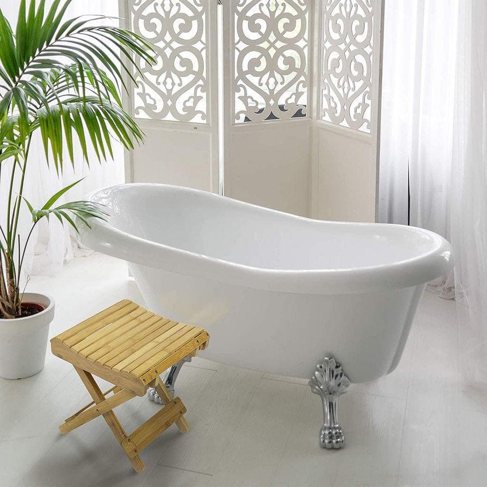 Sorbus 11 in. D x 11 in. W Bamboo Folding Step Shower Seat in Brown (2)