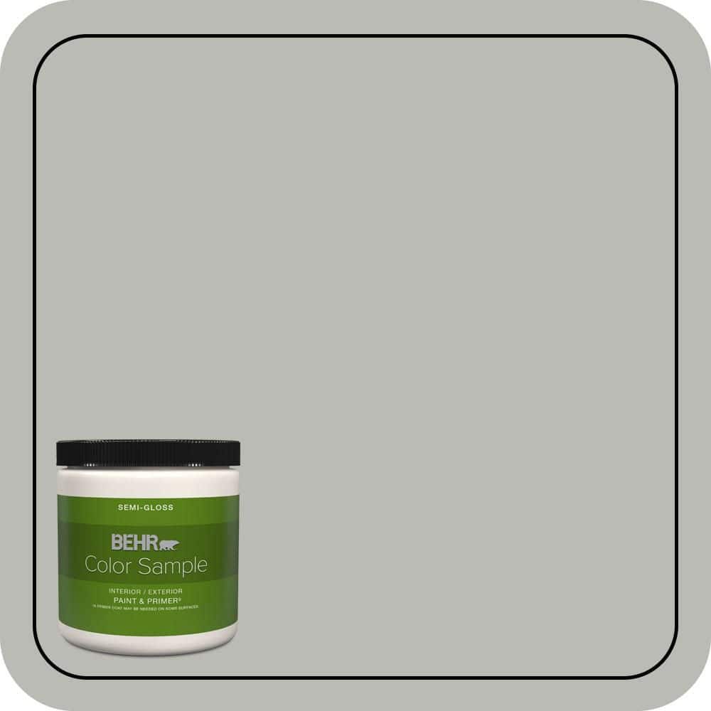 BEHR PREMIUM PLUS 8 oz. #N380-3 Weathered Moss Semi-Gloss Interior/Exterior Paint & Primer Color Sample