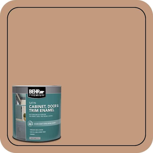 BEHR PREMIUM 1 qt. #PPU3-12 Egyptian Pyramid Satin Enamel Interior/Exterior Cabinet, Door & Trim Paint (2)