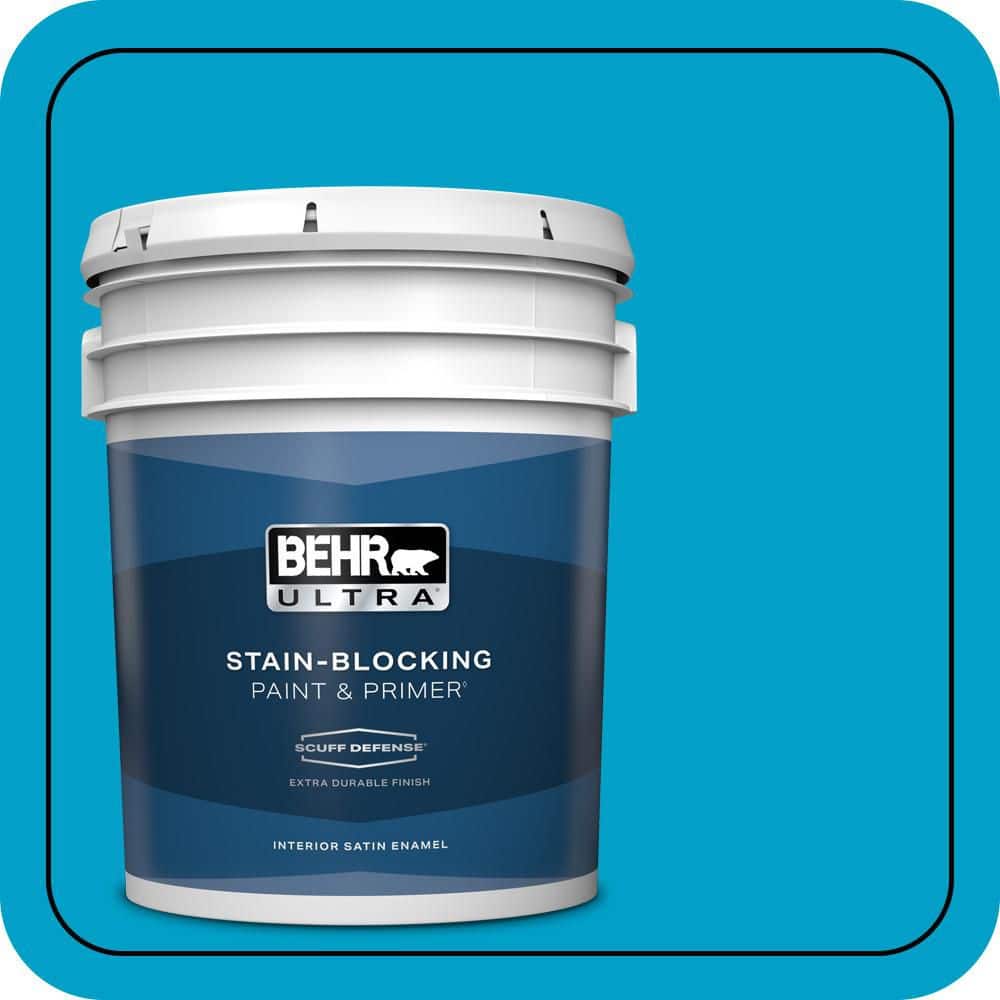 BEHR ULTRA 5 gal. #P490-5 Yucatan Extra Durable Satin Enamel Interior Paint & Primer