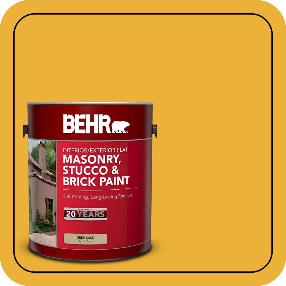BEHR 1 gal. #P280-7 Midsummer Gold Flat Interior/Exterior Masonry, Stucco and Brick Paint (1)