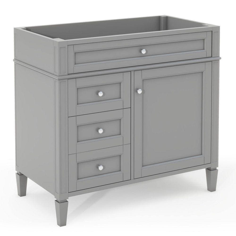 JFVKAF 18 in. Modern Bath Vanity Cabinet without Top Sink-with 2 Drawers, and Tip-Out Drawer in Gray (2)