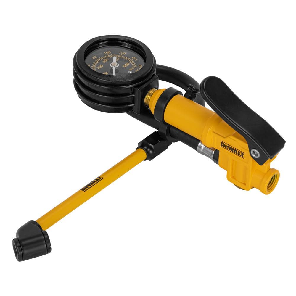 DEWALT 2 in. Analog Dial Inflator with 12 in. Hose and Dual Head Chuck (0 to 160 PSI)