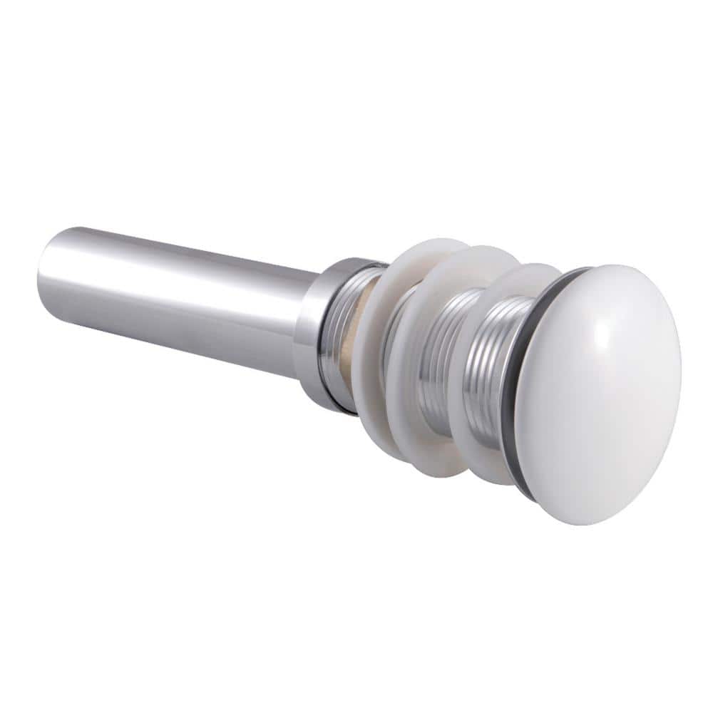 Kingston Brass Push Pop-Up Bathroom Sink Drain without Overflow, Chrome and White