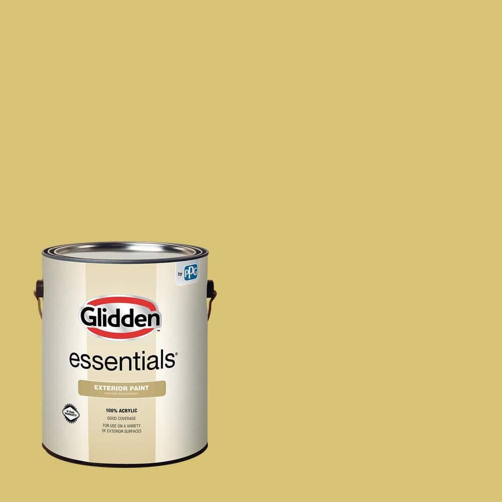 Glidden Essentials 1 gal. PPG1109-4 Citrus Yellow Semi-Gloss Exterior Paint