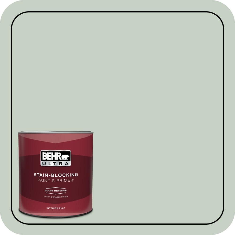 BEHR ULTRA 1 qt. #N400-2 Frosted Sage Extra Durable Flat Interior Paint & Primer