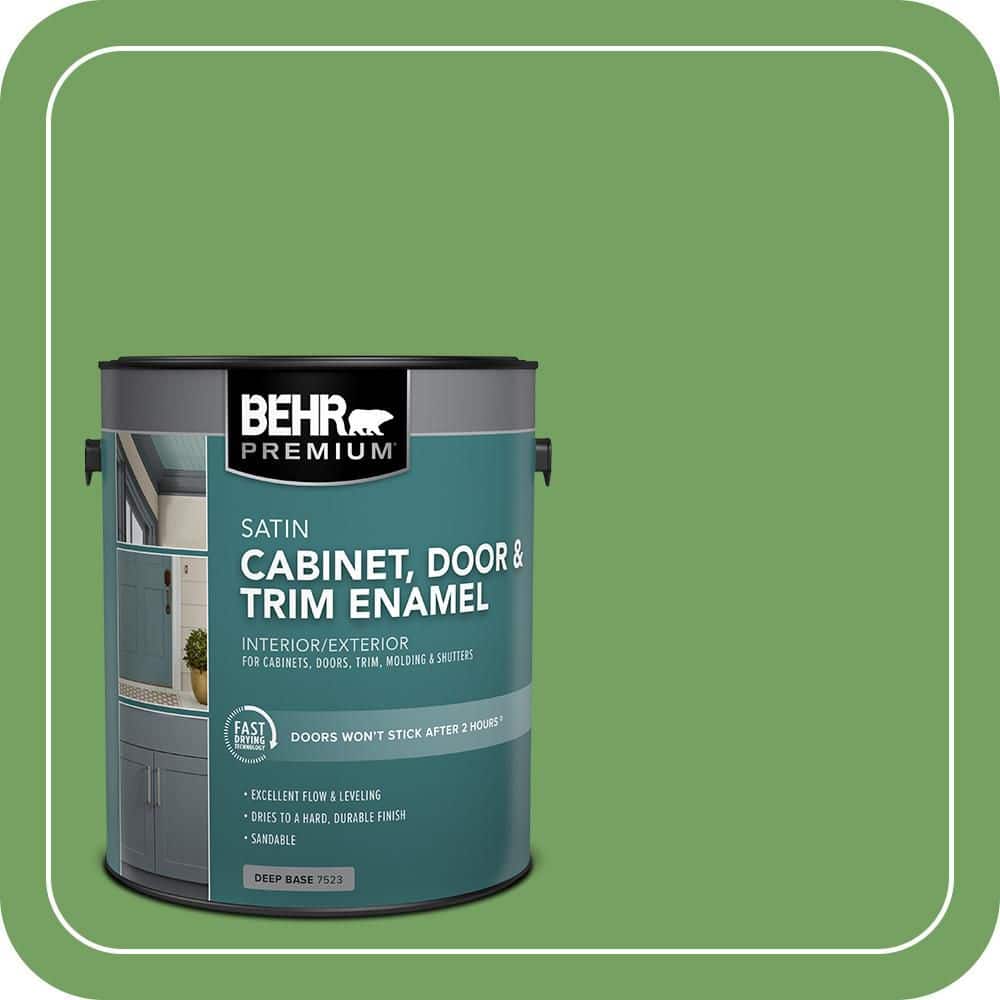 BEHR PREMIUM 1 gal. #MQ4-47 Parakeet Satin Enamel Interior/Exterior Cabinet, Door & Trim Paint