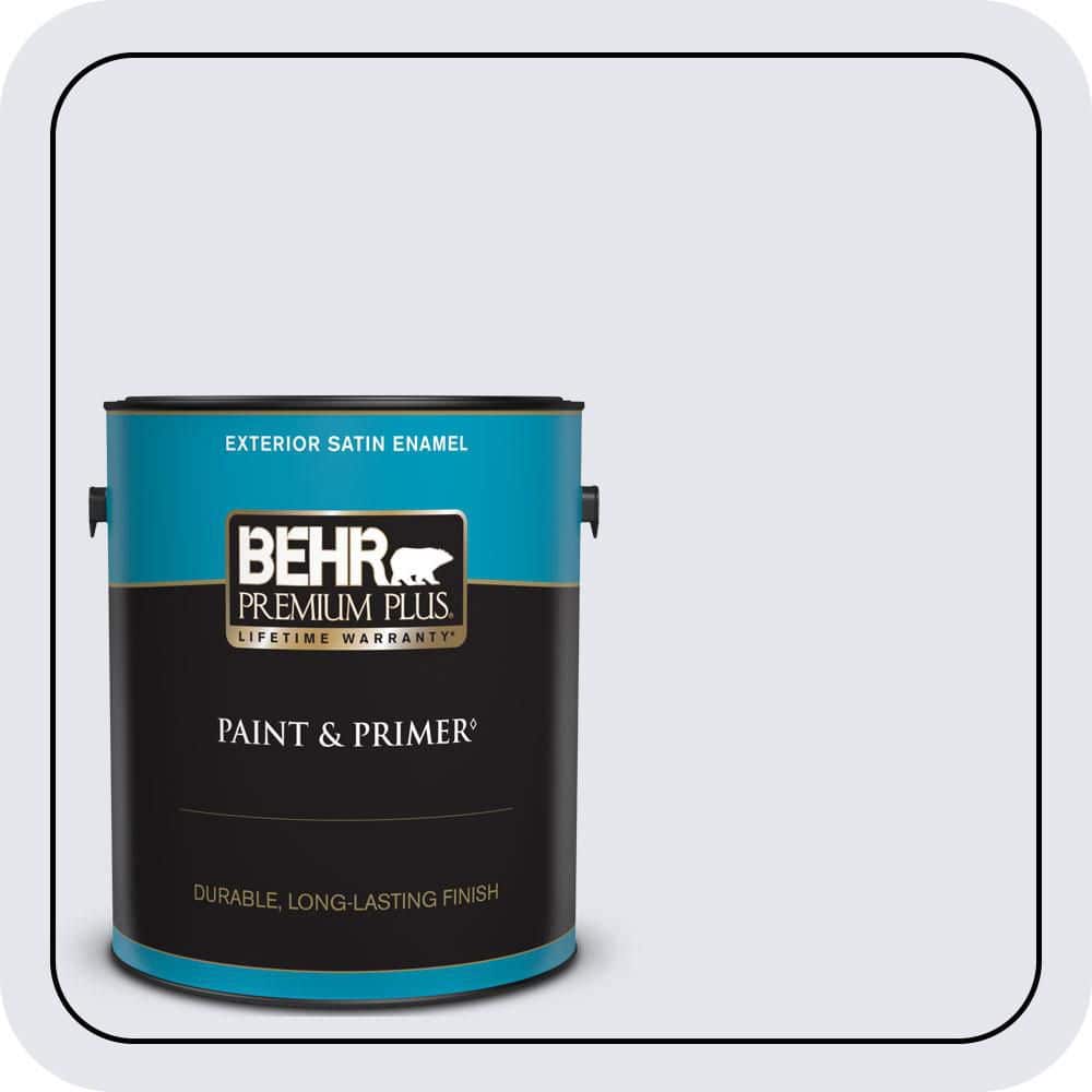 BEHR PREMIUM PLUS 1 gal. #630E-1 Dreamy Cloud Satin Enamel Exterior Paint & Primer