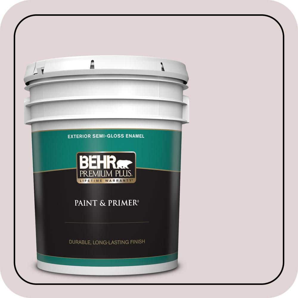 BEHR PREMIUM PLUS 5 gal. #N120-2 Razzberry Fizz Semi-Gloss Enamel Exterior Paint & Primer