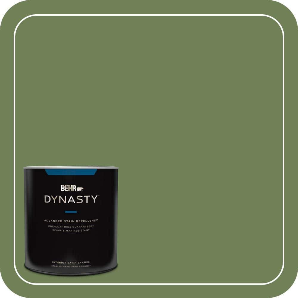 BEHR DYNASTY 1 qt. #MQ6-47 Terrain One-Coat Hide Satin Enamel Interior Stain-Blocking Paint and Primer