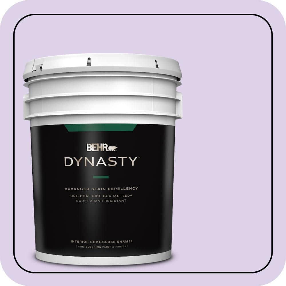 BEHR DYNASTY 5 gal. #P570-1 Teary Eyed Semi-Gloss Enamel Interior Stain-Blocking Paint & Primer