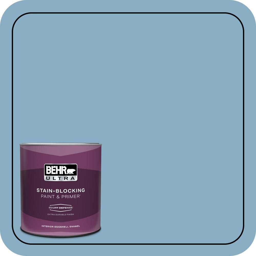 BEHR ULTRA 1 qt. #S500-4 Chilly Blue Extra Durable Eggshell Enamel Interior Paint & Primer