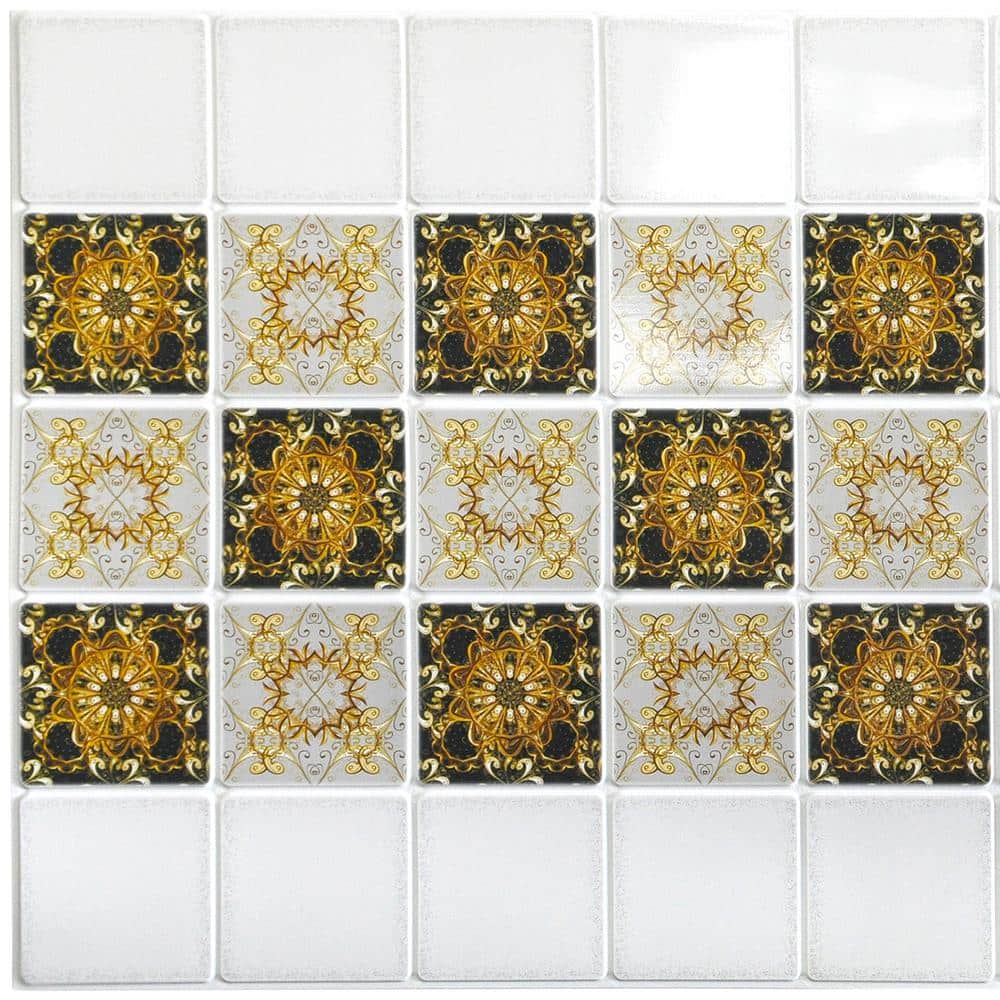 Dundee Deco 3D Falkirk Retro 38 in. 19 in. Faux Abstract Fractal Patterns PVC Decorative Wall Paneling