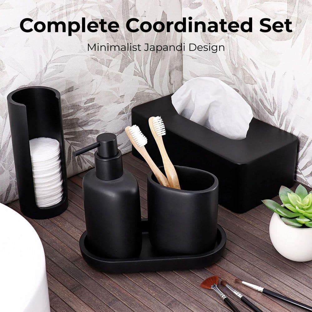 EVIDECO French home goods Japandi Free Standing Tissue Box Cover Tissue Holder with Magnetic Lid Black (3)