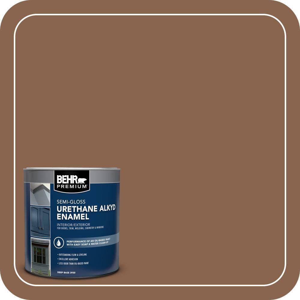 BEHR PREMIUM 1 qt. #S220-7 Molasses Semi-Gloss Enamel Urethane Alkyd Interior/Exterior Paint (1)