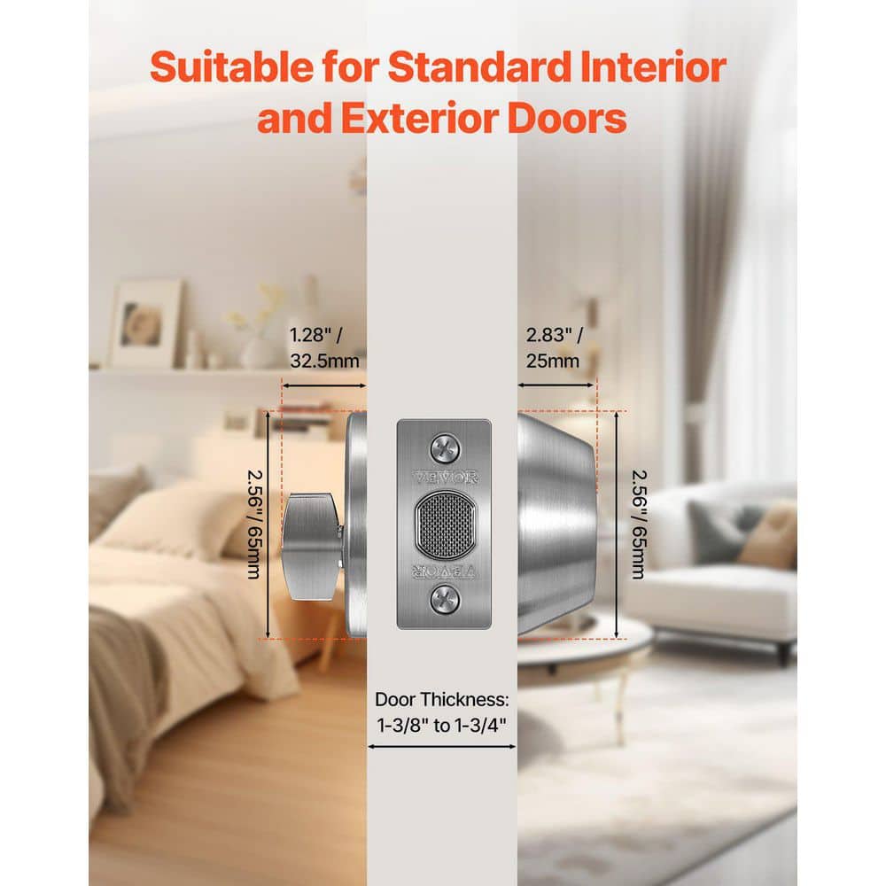 Numhew 1-3/8 in. Round Single Cylinder Dead Bolt Lock, Fit Interior Exterior Door for Front Entry Door Residential Security (2)