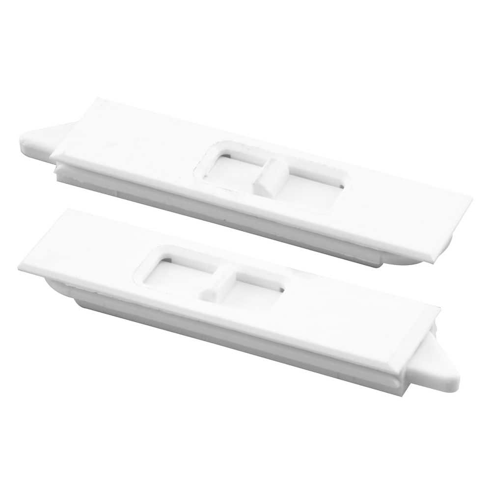 Prime-Line Tilt Latch Pair, White Plastic Construction, spring-loaded, Snap-In