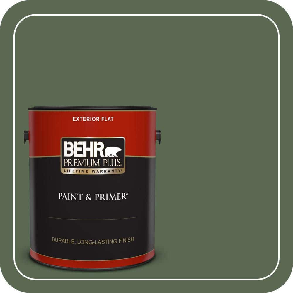BEHR PREMIUM PLUS 1 gal. #S390-7 Trailing Vine Flat Exterior Paint & Primer