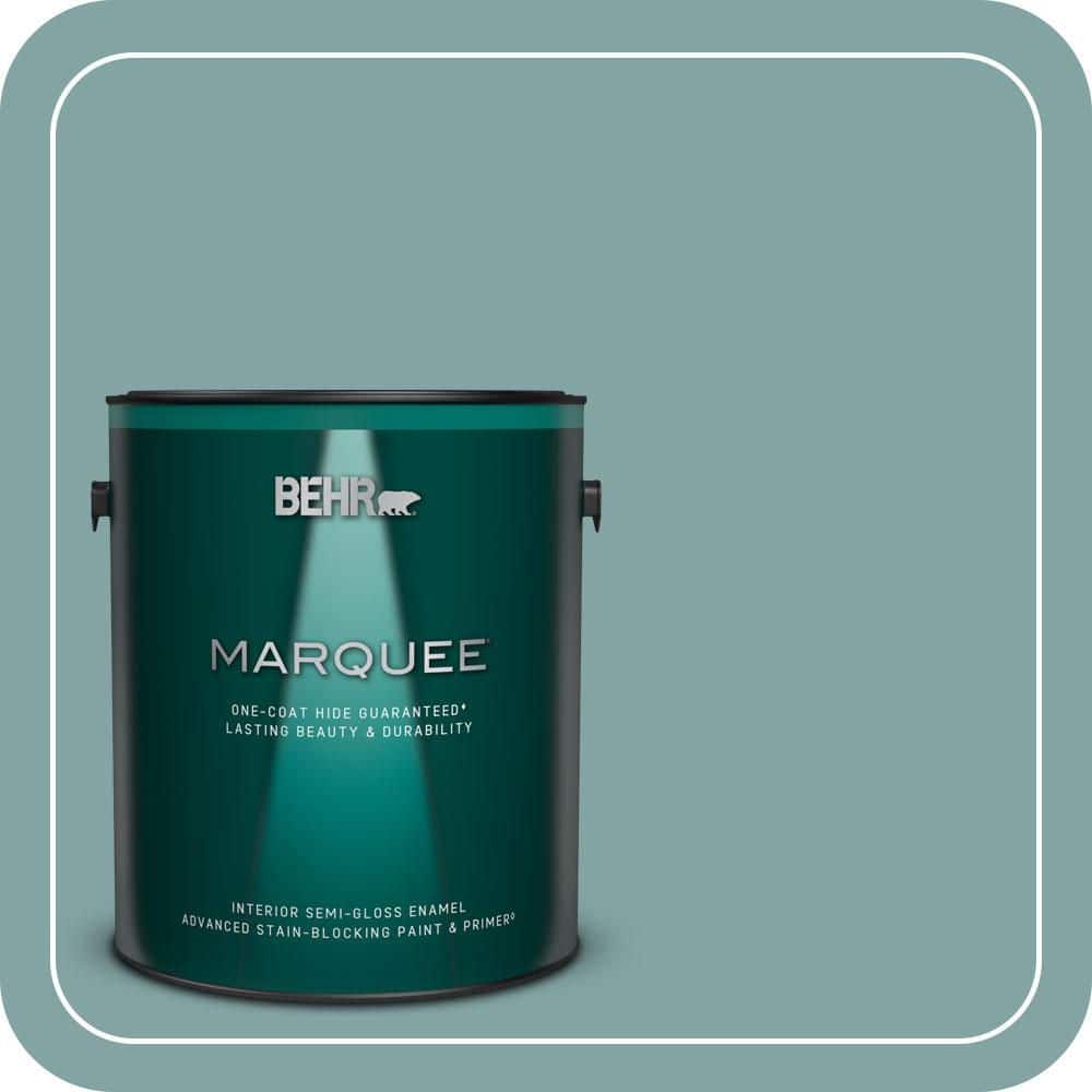 BEHR MARQUEE 1 gal. #MQ6-07 Schooner One-Coat Hide Semi-Gloss Enamel Interior Paint & Primer