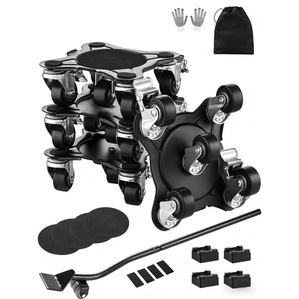 VEVOR Furniture Dolly, Maximum 1200 lbs. Load Capacity Heavy Duty Furniture Movers 360° Rotation Wheels, Carbon Steel Panel