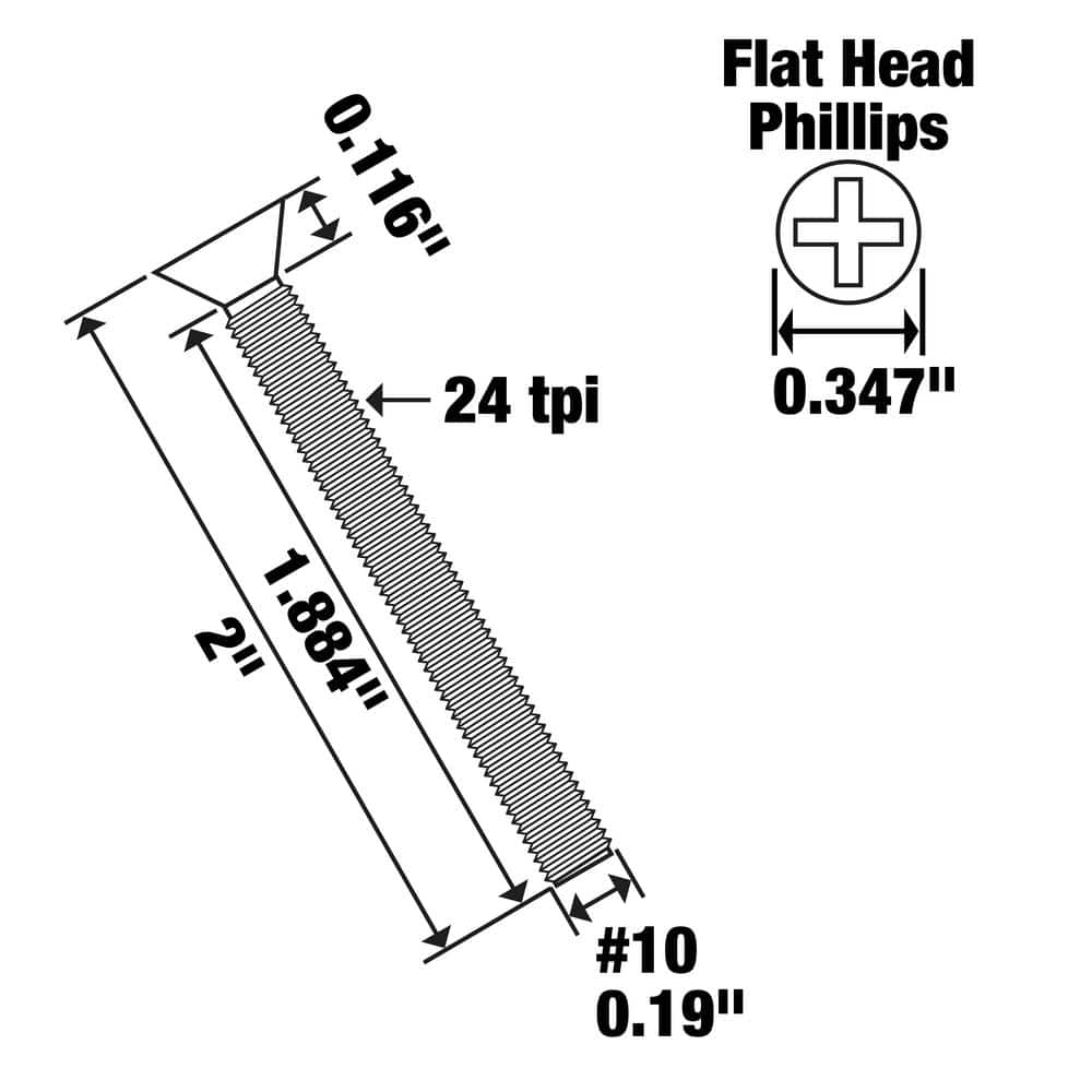 Everbilt #10-24 x 2 in. Phillips Flat-Head Machine Screws (10-Pack) (3)