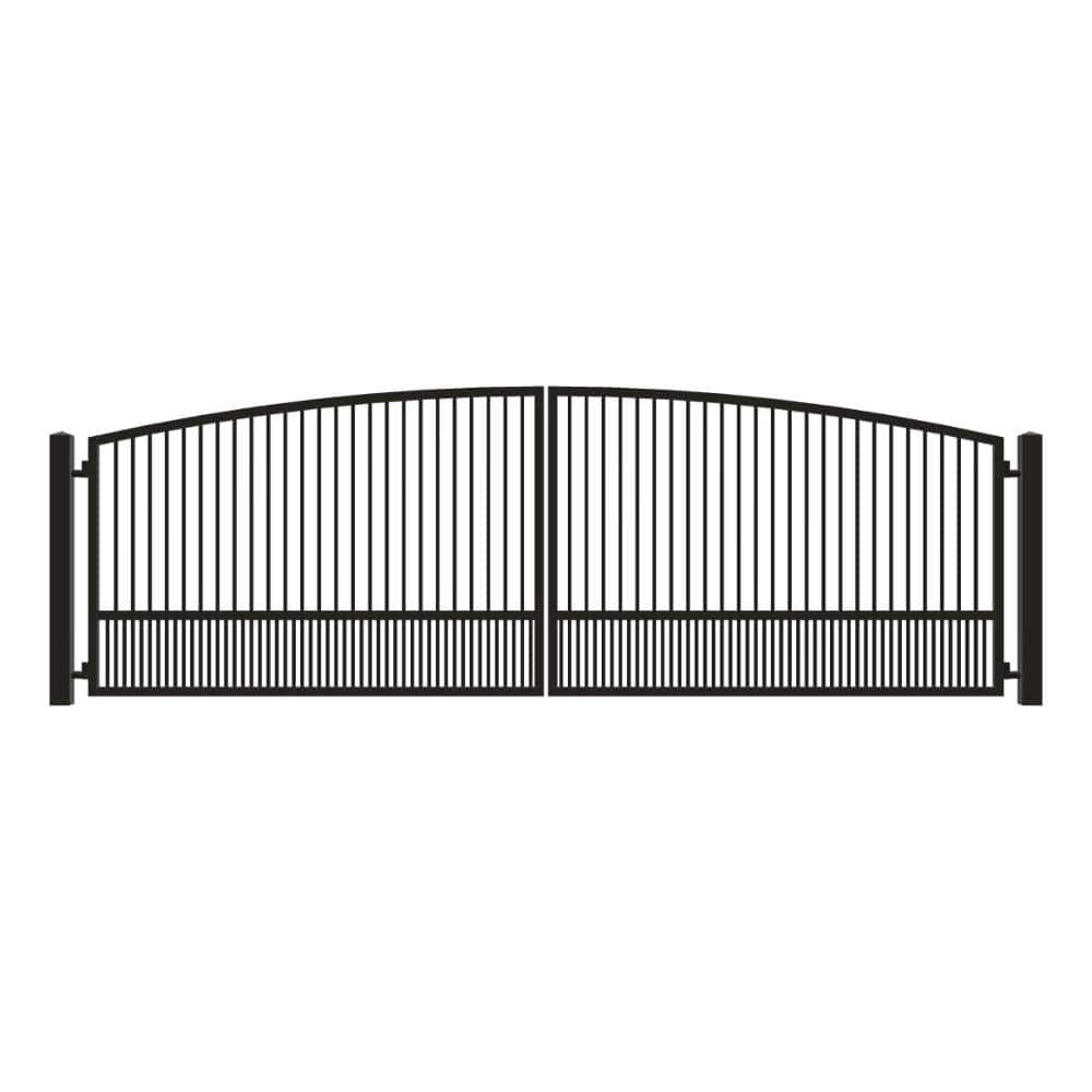 Unbranded Driveway Gate — Swing, Center, Arch, Puppy, Black — 224"W x 72"H