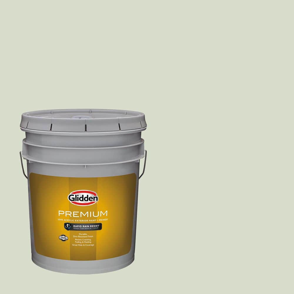 Glidden Premium 5 gal. PPG1127-2 Liberated Lime Semi-Gloss Exterior Latex Paint