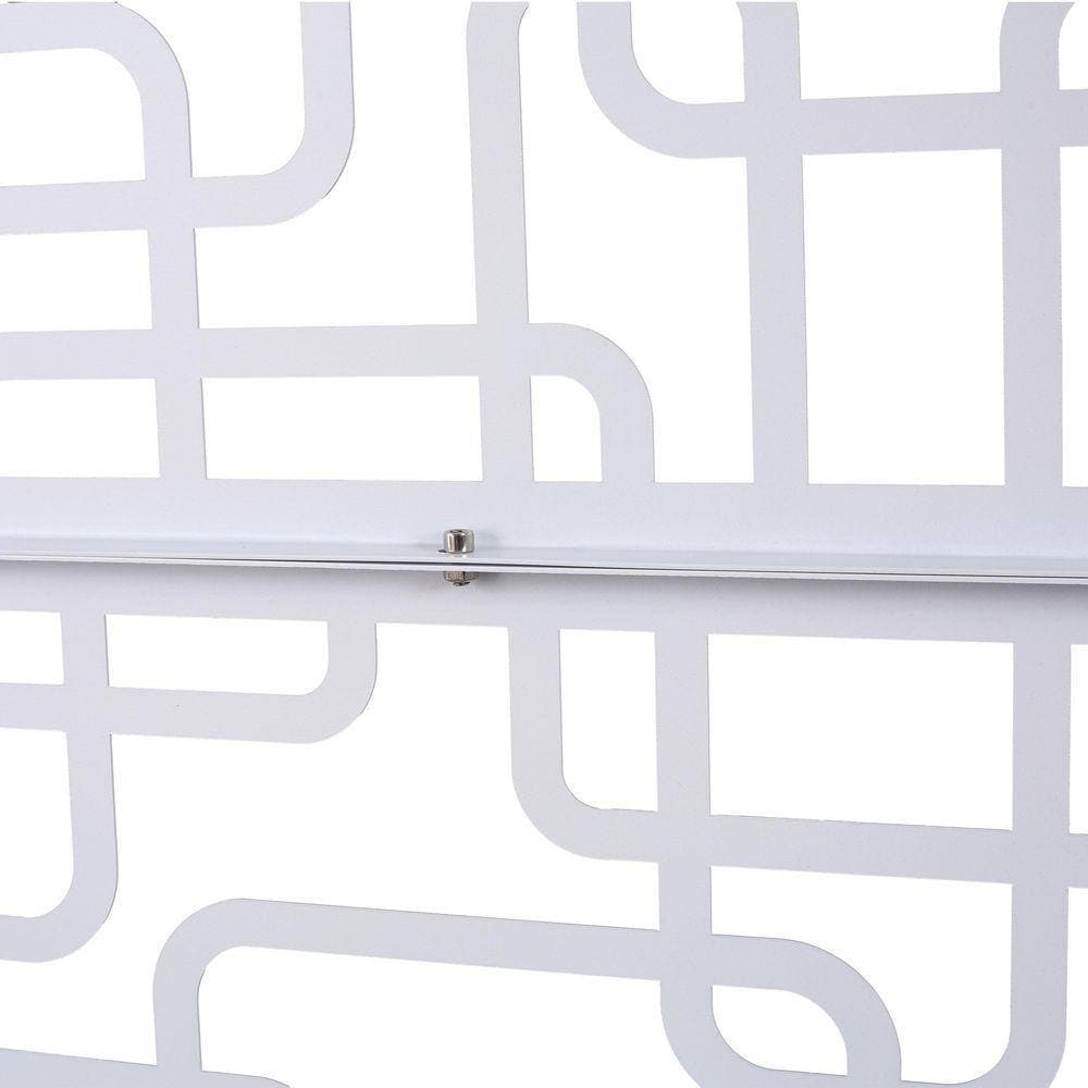 Unbranded Outdoor and Indoor 6.3 ft. x 4 ft. Freestanding Decorative Privacy Fence Screen White Metal for Garden Fence (3)