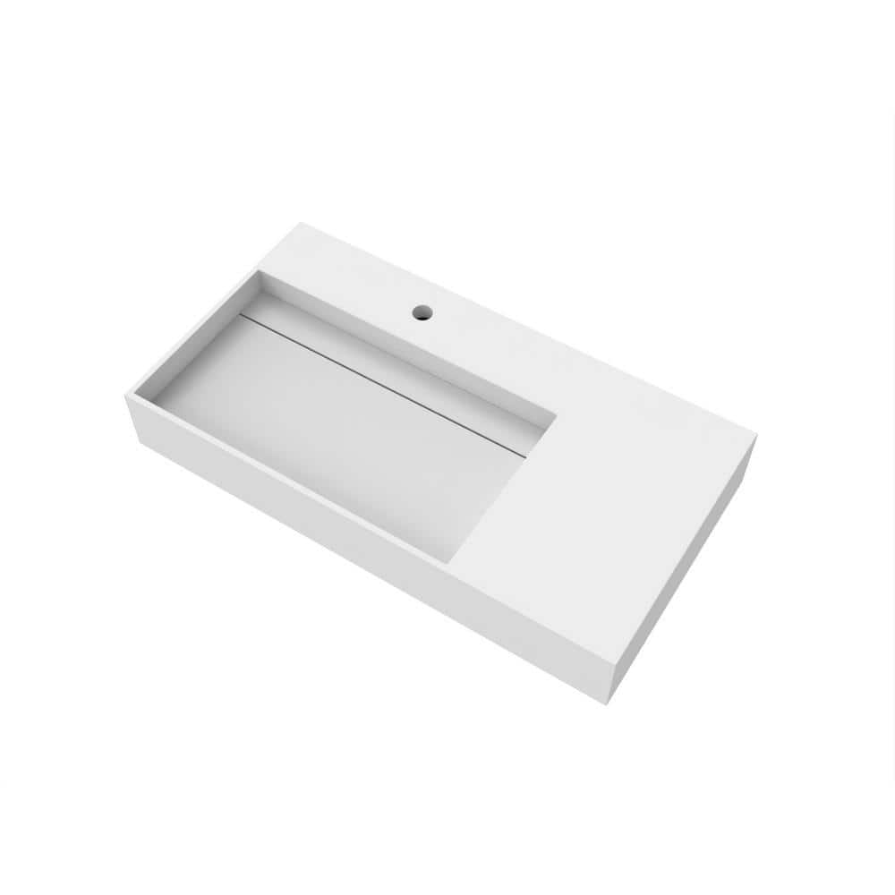 castellousa Juniper 36 in. Wall Mounted Bathroom Sink Solid Surface (3)