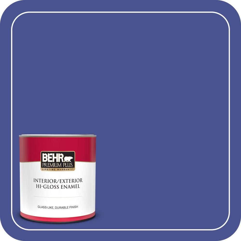 BEHR PREMIUM PLUS 1 qt. #P540-7 Canyon Iris Hi-Gloss Enamel Interior/Exterior Paint & Primer