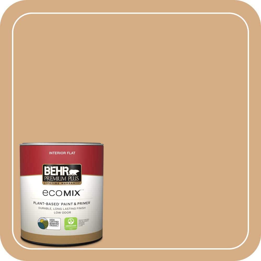 BEHR PREMIUM PLUS 1 qt. #BXC-67 Santa Fe Tan Flat EcoMix Plant-Based Interior Paint & Primer (1)