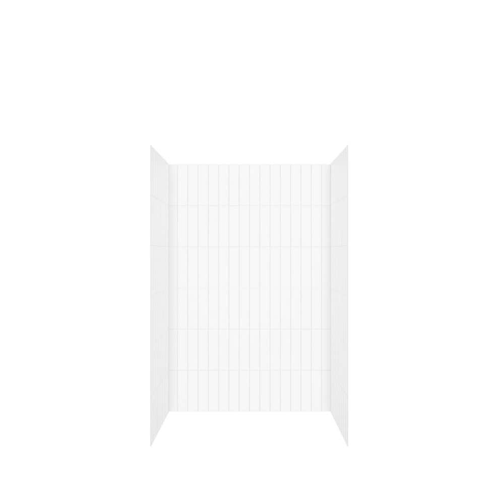 Swan Novaline 36 x 48 x 72 Vertical Tile 4 piece Glue up Wall Kit in White (2)