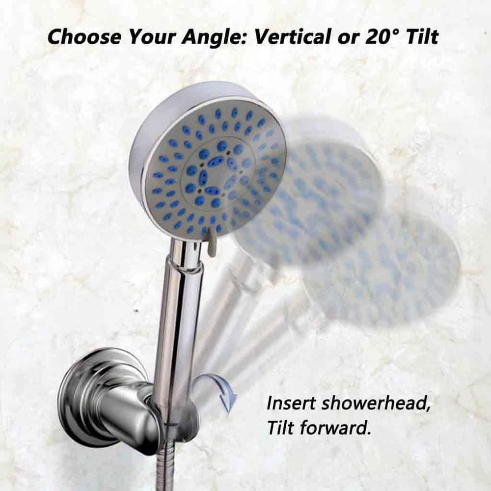 Numhew Suction Cup Shower Head Holder for Handheld Shower in, Smooth Surfaces Only, Adjustable 20° (2)