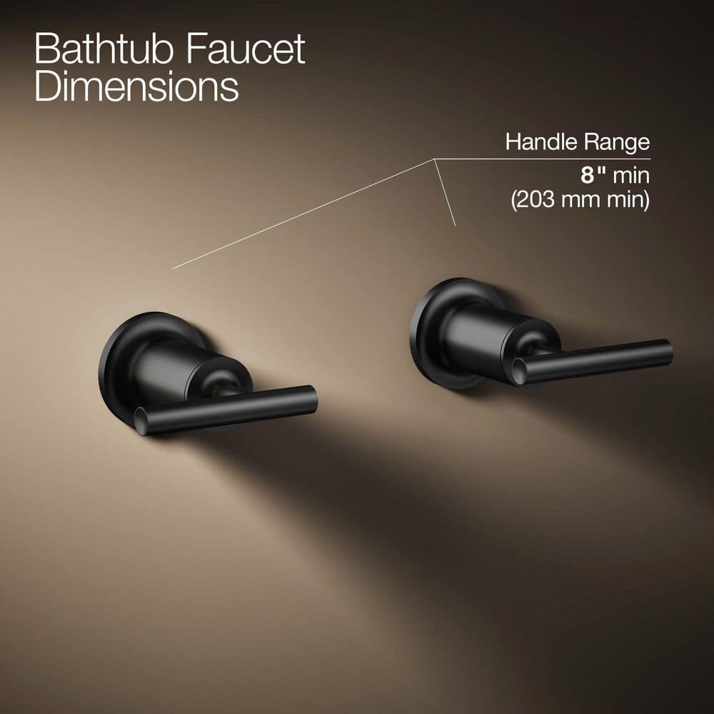 KOHLER Purist Deck or Wall Mount Bath Faucet Trim in Matte Black (Valve Not Included) (3)