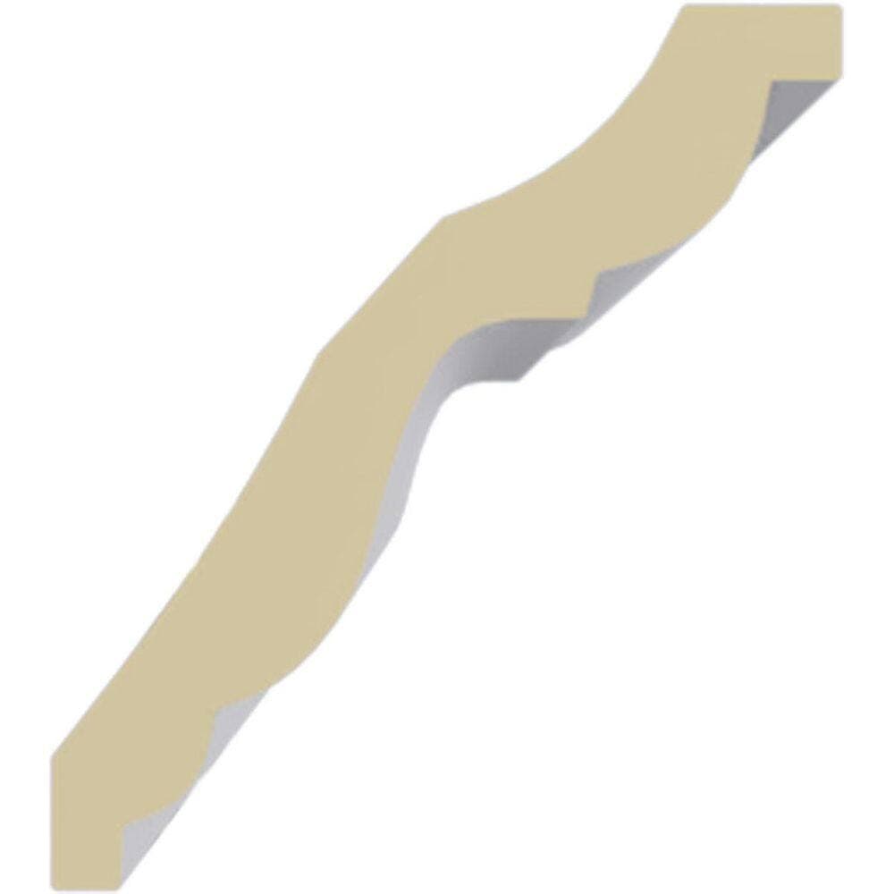Ekena Millwork 3-1/8 in. x 3-1/2 in. x 94-1/2 in. Polyurethane Queenstown Traditional Smooth Crown Moulding (3)