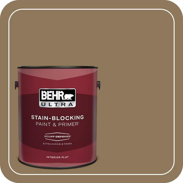BEHR ULTRA 1 gal. #N300-6 Archaeological Site Extra Durable Flat Interior Paint & Primer (2)