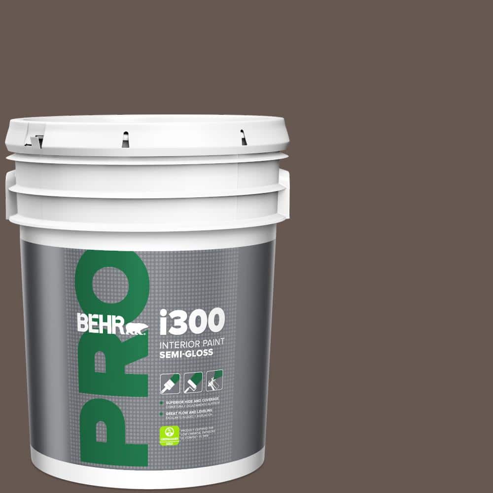 BEHR PRO 5 gal. #HDC-FL14-10 Pine Cone Brown Semi-Gloss Interior Paint