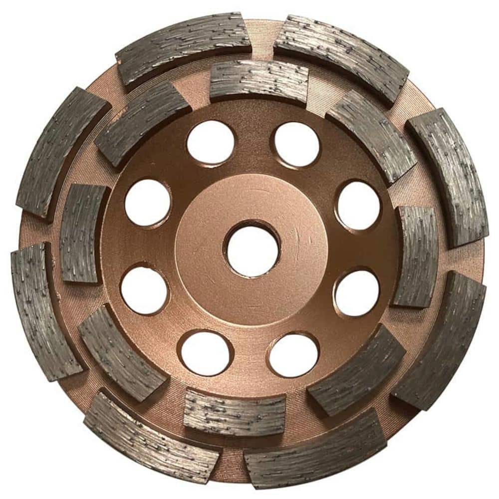 EDiamondTools 4.5 in. Diamond Grinding Wheel for Concrete and Masonry, 16 Double Row Turbo Segments, 5/8 in.-11 Threaded Arbor (2)
