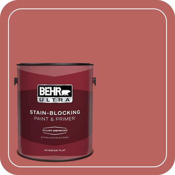 BEHR PREMIUM PLUS #170D-6 Rose Wine Flat Interior/Exterior Paint & Primer Color Sample (3)