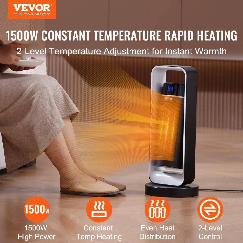 Unbranded 1000W/1500W 20 in. Electric Ceramic Space Heater with Thermostat Remote Control, Tip-Over Shutdown Overheat Protection (3)