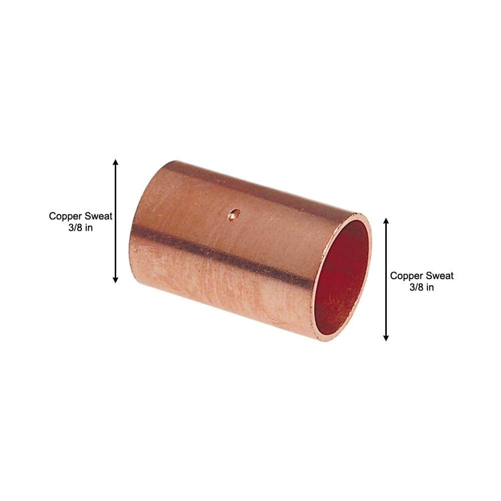 Everbilt 3/8 in. Copper Pressure Cup x Cup Coupling Fitting with Stop (3)