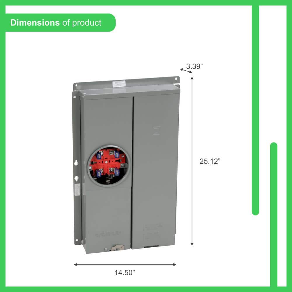 Square D 100 Amp 16-Space 24-Circuit Outdoor Semi-Flush Mount Main Breaker Combination Service Entrance Device (3)
