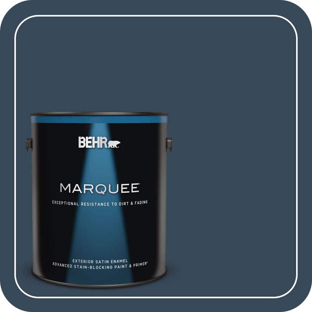 BEHR MARQUEE 1 gal. #570F-7 Midnight Dream Satin Enamel Exterior Paint & Primer (1)